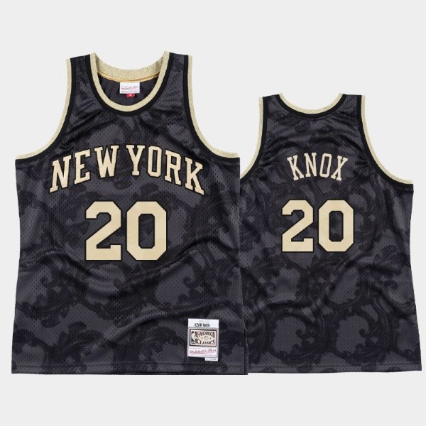 New York Knicks #20 Kevin Knox Black Toile Metallic Classic баскетбольная майка NBA