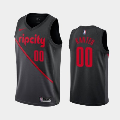 Portland Trail Blazers #00 Enes Kanter Black 2018-19 City баскетбольная майка NBA