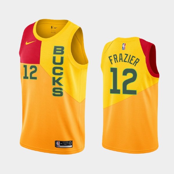 Milwaukee Bucks #12 Tim Frazier Yellow 2019 City баскетбольная майка NBA