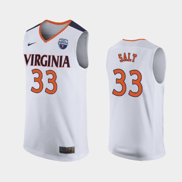 NCAA Virginia Cavaliers #33 Jack Salt White 2019 Basketball Champions баскетбольная майка NBA
