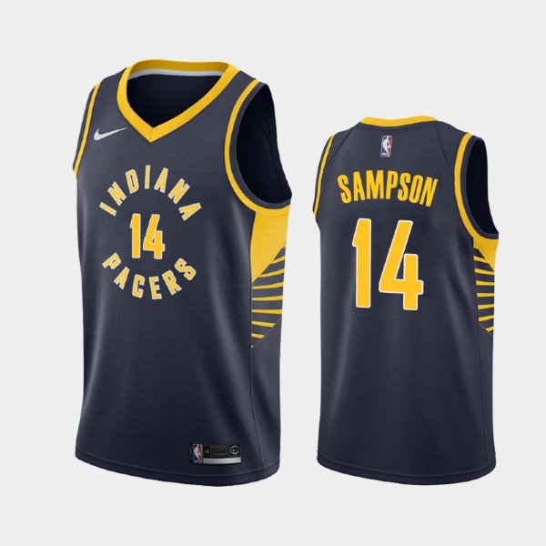 Indiana Pacers JaKarr Sampson #14 Navy 2019-20 Icon баскетбольная майка NBA
