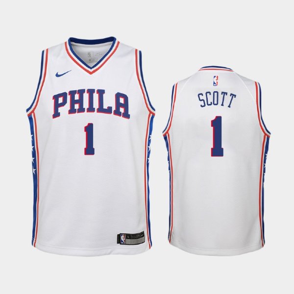 детская Philadelphia 76ers Mike Scott #1 White Association баскетбольная майка NBA