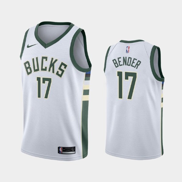 Milwaukee Bucks #17 Dragan Bender White 2020 Association баскетбольная майка NBA
