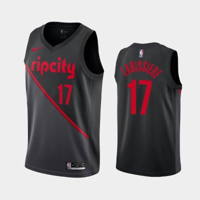 Portland Trail Blazers #17 Skal Labissiere Black 18-19 City баскетбольная майка NBA