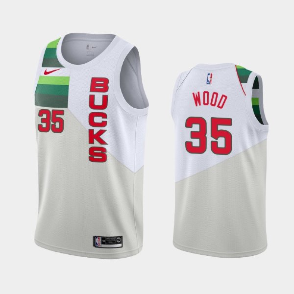 Milwaukee Bucks #35 Christian Wood White 2018-19 Earned баскетбольная майка NBA