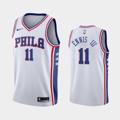 Philadelphia 76ers #11 James Ennis III White Association баскетбольная майка NBA