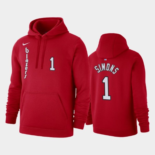 Portland Trail Blazers #1 Anfernee Simons 2019-20 50th Red Classic толстовка