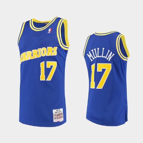 Golden State Warriors #17 Chris Mullin Royal Hardwood Classics баскетбольная майка NBA