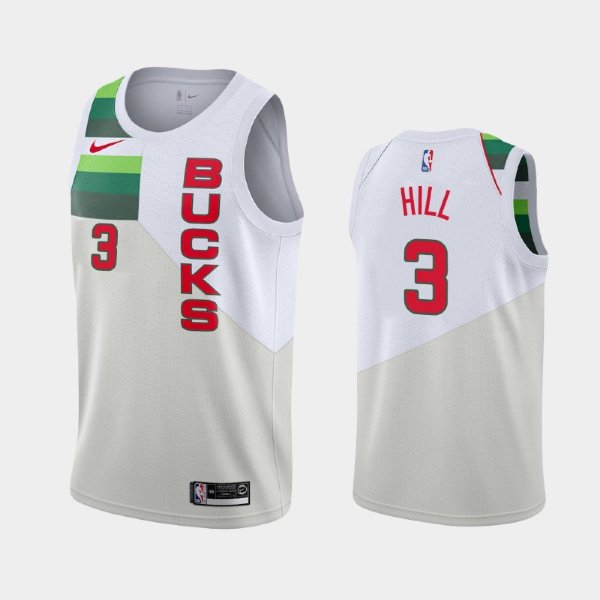 Milwaukee Bucks #3 George Hill White 2018-19 Earned баскетбольная майка NBA