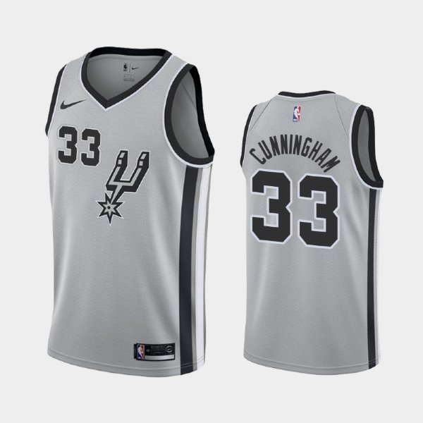 San Antonio Spurs Statement #33 Dante Cunningham Gray 2019 баскетбольная майка NBA
