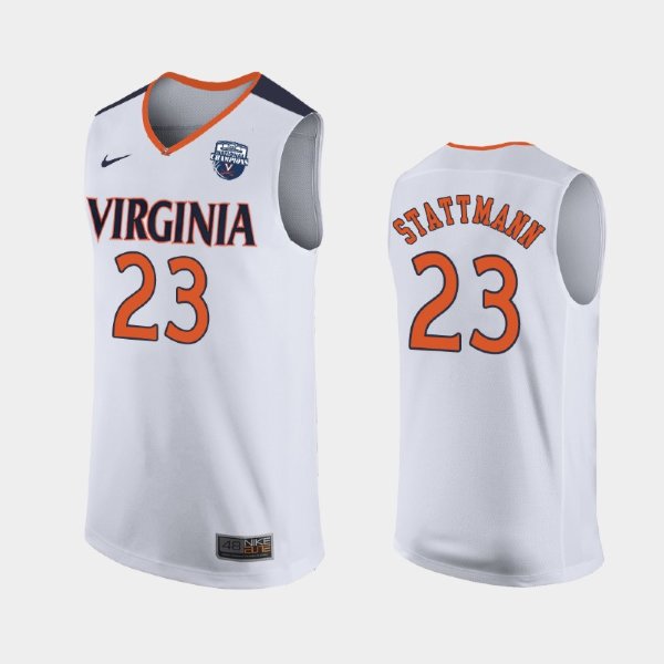 NCAA Virginia Cavaliers #23 Kody Stattmann White 2019 Basketball Champions баскетбольная майка NBA