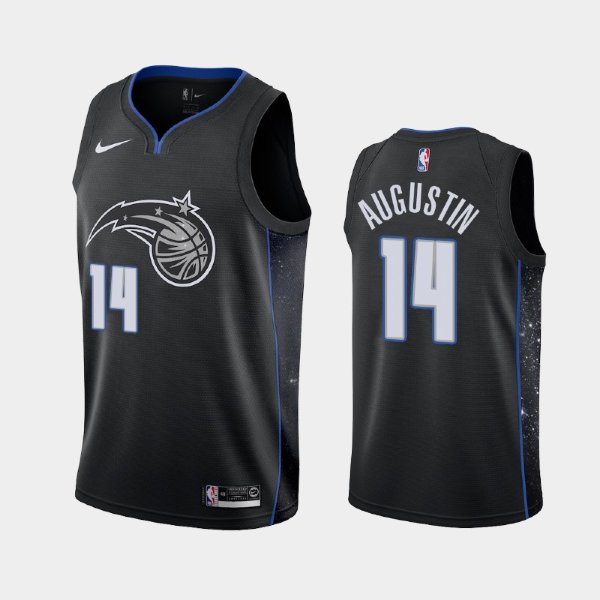 Orlando Magic #14 D.J. Augustin Black 2018-19 City баскетбольная майка NBA