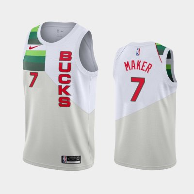 Milwaukee Bucks #7 Thon Maker White 2018-19 Earned баскетбольная майка NBA