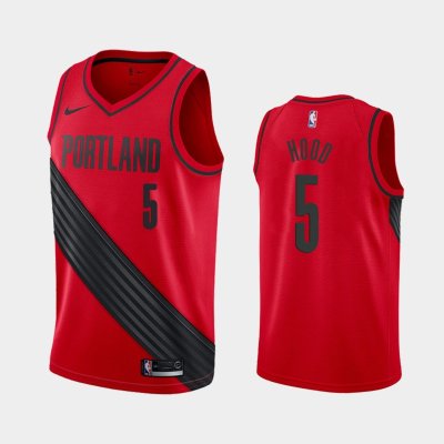 Portland Trail Blazers Statement #5 Rodney Hood Red 2019 баскетбольная майка NBA