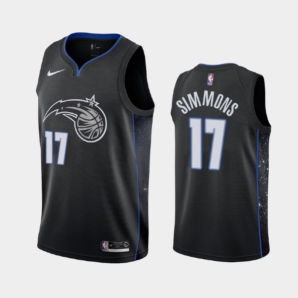 Orlando Magic #17 Jonathon Simmons Black 2018-19 City баскетбольная майка NBA