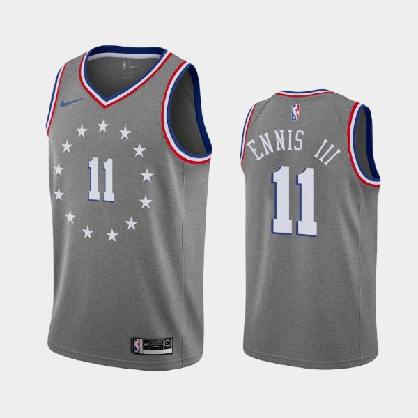 Philadelphia 76ers #11 James Ennis III Gray 2018-19 City баскетбольная майка NBA