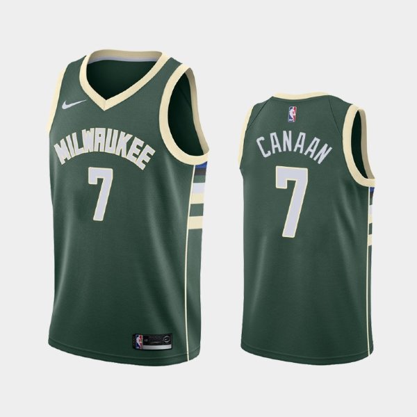 Milwaukee Bucks #7 Isaiah Canaan Green 2019 Icon баскетбольная майка NBA