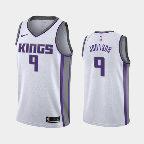 Sacramento Kings Association #9 B.J. Johnson White 2019 баскетбольная майка NBA