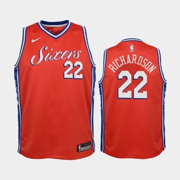 детская Philadelphia 76ers Malachi Richardson #22 Red 2018-19 Statement баскетбольная майка NBA