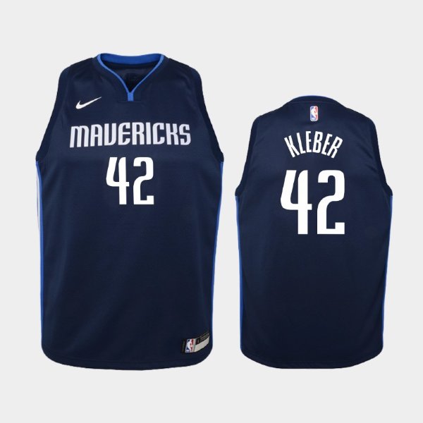 детская Dallas Mavericks Statement #42 Maxi Kleber Navy 2019-20 баскетбольная майка NBA