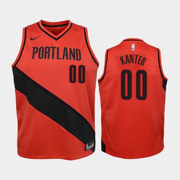 детская Portland Trail Blazers Statement #00 Enes Kanter Red 2019 баскетбольная майка NBA