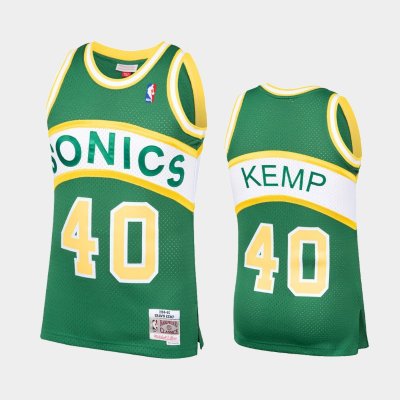 Seattle SuperSonics #40 Shawn Kemp Green 1994-95 Hardwood Classics баскетбольная майка NBA