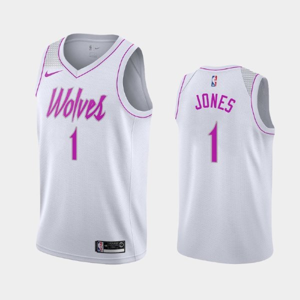 Minnesota Timberwolves #1 Tyus Jones White 2018-19 Earned баскетбольная майка NBA