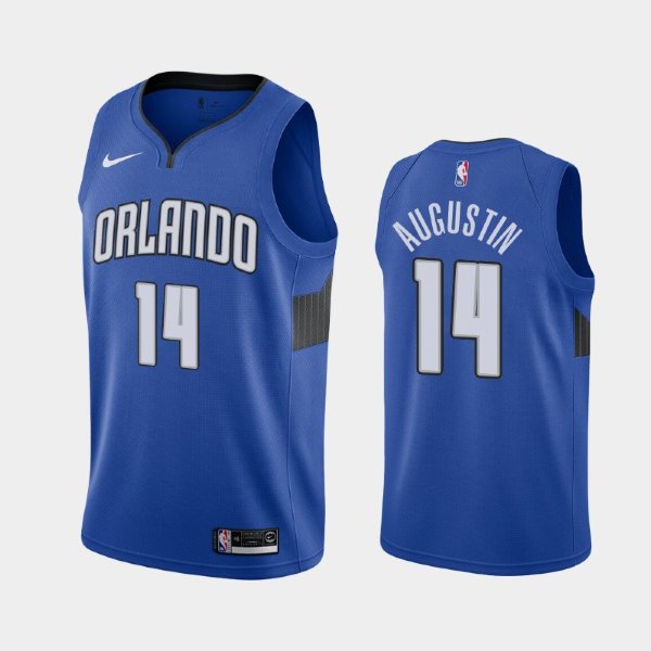 Orlando Magic #14 D.J. Augustin Blue 2020 Statement баскетбольная майка NBA