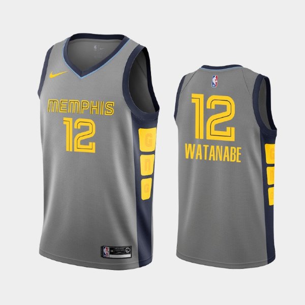 Memphis Grizzlies #12 Yuta Watanabe Gray 2018-19 City баскетбольная майка NBA