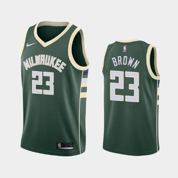 Milwaukee Bucks #23 Sterling Brown Green 2019 Icon баскетбольная майка NBA