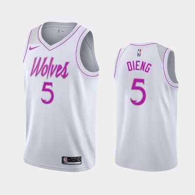 Minnesota Timberwolves #5 Gorgui Dieng White 2018-19 Earned баскетбольная майка NBA