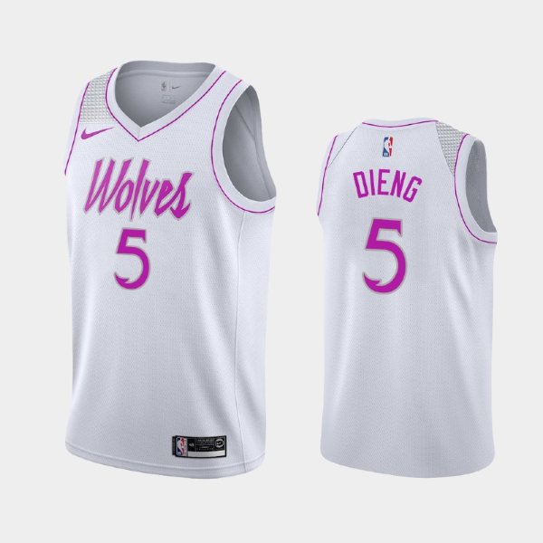 Minnesota Timberwolves #5 Gorgui Dieng White 2018-19 Earned баскетбольная майка NBA