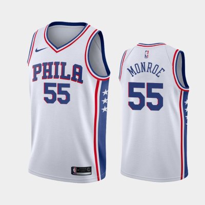 Philadelphia 76ers #55 Greg Monroe White Association баскетбольная майка NBA