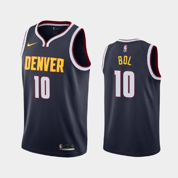 Denver Nuggets Bol Bol #10 Navy 2019-20 Icon баскетбольная майка NBA