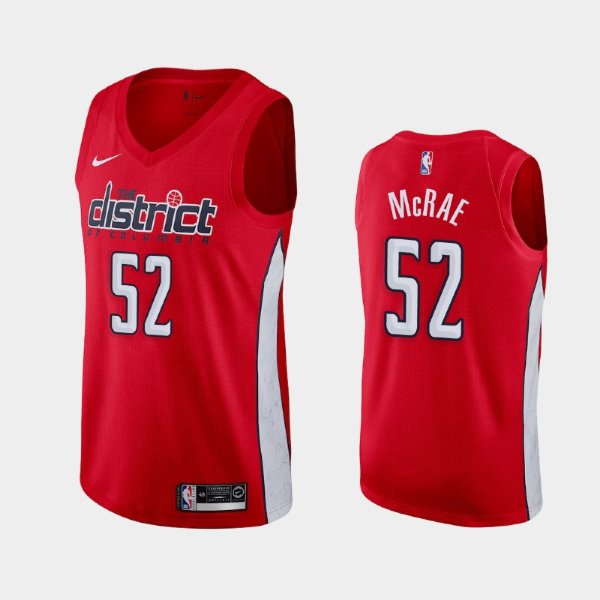 Washington Wizards #52 Jordan McRae Red 2018-19 Earned баскетбольная майка NBA
