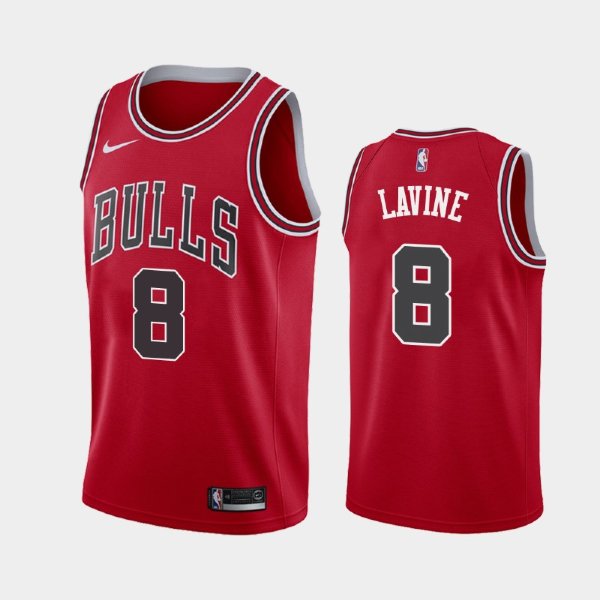 Chicago Bulls #8 Zach LaVine Red 2018-19 Icon баскетбольная майка NBA