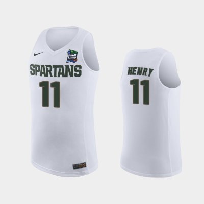 NCAA Michigan State Spartans #11 Aaron Henry White 2019 Final Four баскетбольная майка NBA