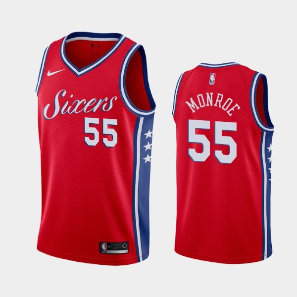 Philadelphia 76ers #55 Greg Monroe Red Statement баскетбольная майка NBA