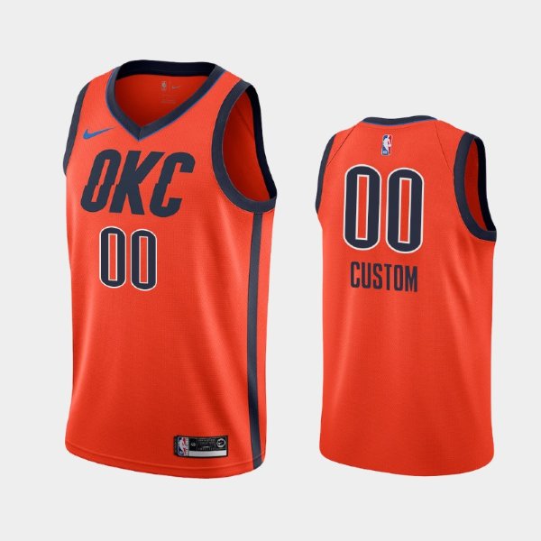 Oklahoma City Thunder Orange Earned Personalized баскетбольная майка NBA