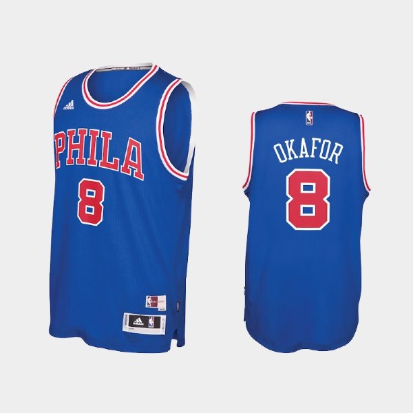 Philadelphia 76ers #8 Jahlil Okafor Royal Hardwood Classics баскетбольная майка NBA