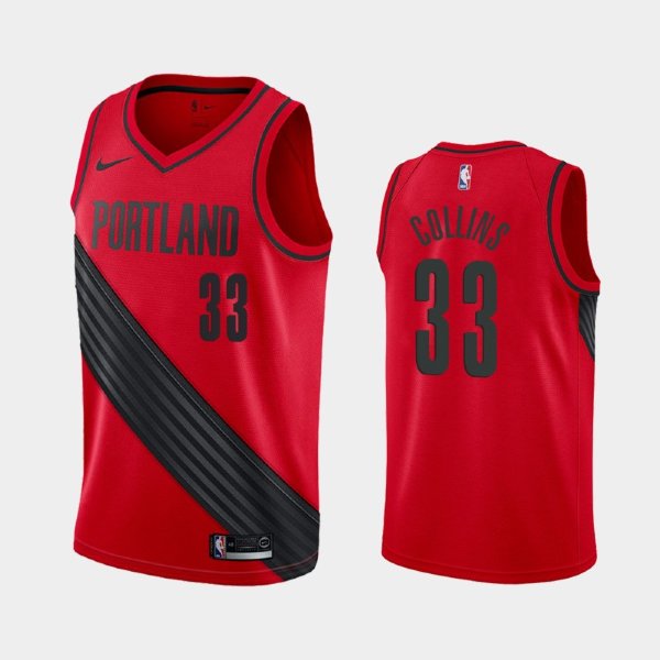 Portland Trail Blazers Statement #33 Zach Collins Red 2019 баскетбольная майка NBA