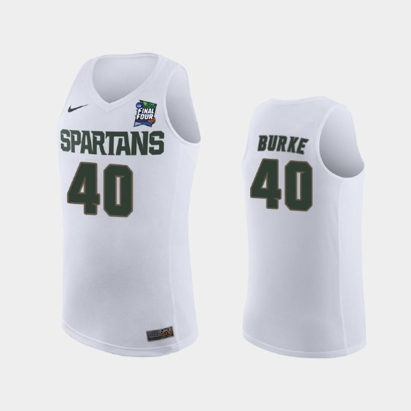 NCAA Michigan State Spartans #40 Braden Burke White 2019 Final Four баскетбольная майка NBA