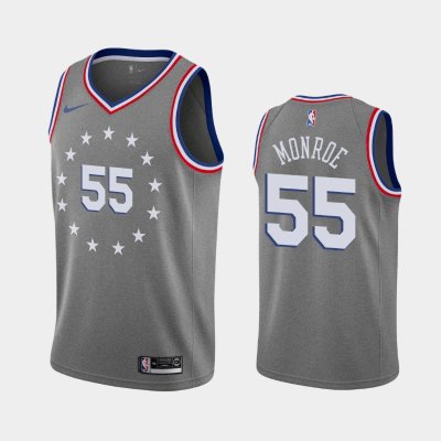 Philadelphia 76ers City #55 Greg Monroe Gray 2019 баскетбольная майка NBA