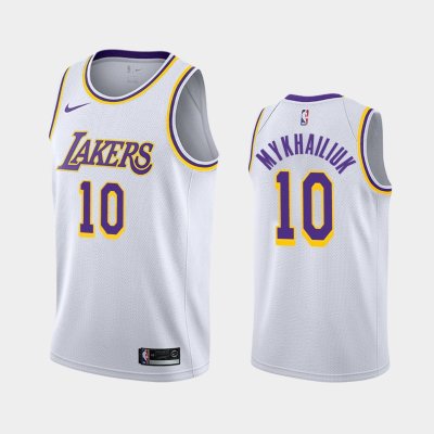 Los Angeles Lakers #10 Sviatoslav Mykhailiuk White Association баскетбольная майка NBA