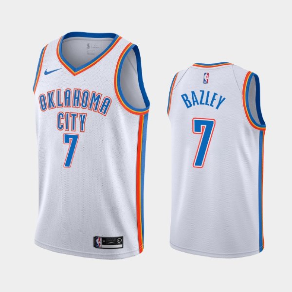 Oklahoma City Thunder #7 Darius Bazley White 2020 Association баскетбольная майка NBA