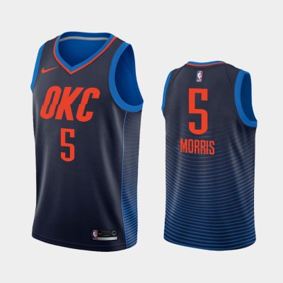 Oklahoma City Thunder #5 Markieff Morris Navy 2019 Statement баскетбольная майка NBA
