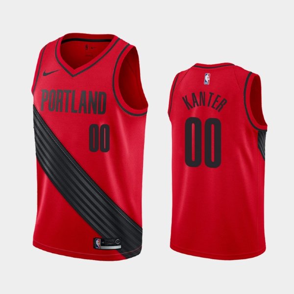 Portland Trail Blazers Statement #00 Enes Kanter Red 2019 баскетбольная майка NBA