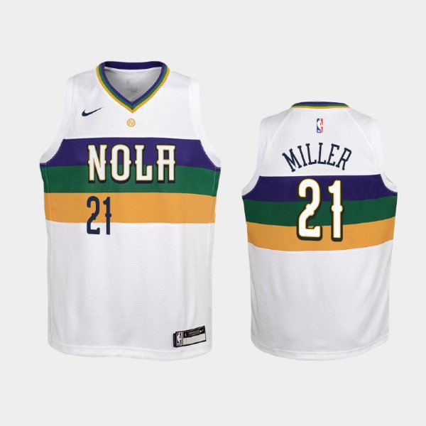 детская New Orleans Pelicans Darius Miller #21 White 2018-19 City баскетбольная майка NBA