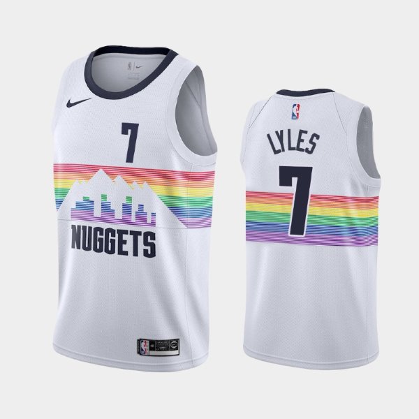 Denver Nuggets #7 Trey Lyles White 2018-19 City баскетбольная майка NBA