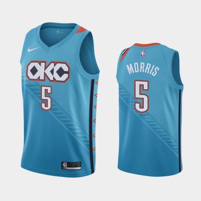 Oklahoma City Thunder #5 Markieff Morris Turquoise 2018-19 City баскетбольная майка NBA